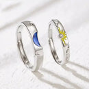 Paire d'Alliances Soleil et Lune Premium